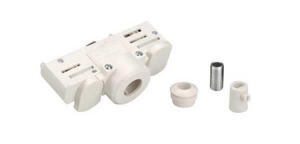 Eutrac Multi adaptor met nippel M10x1 en trekontlasting voor 3f spanningsrail wit