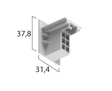 Onetrack by Eutrac 575 0 1217 2 eindstuk Dali 3f spanningsrail zwart