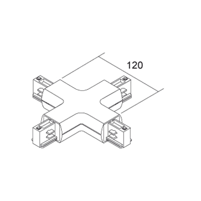 Ivela 3f rond kruisstuk zwart