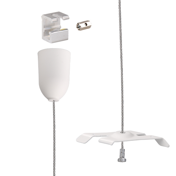 Nordic Global SPW11SK-3/3M staaldraadset met plafondkap wit 3,0m