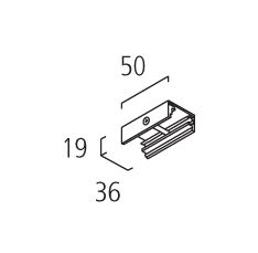 Eutrac 99-018-3 plafond clip M6x1 voor 3fase spanningsrail zilvergrijs