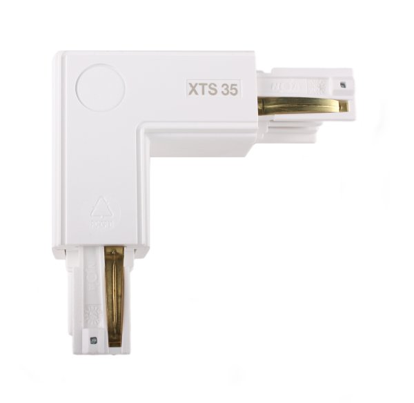 Nordic Global XTS 35-3 3f hoekstuk 90 graden vast aarde binnenzijde wit