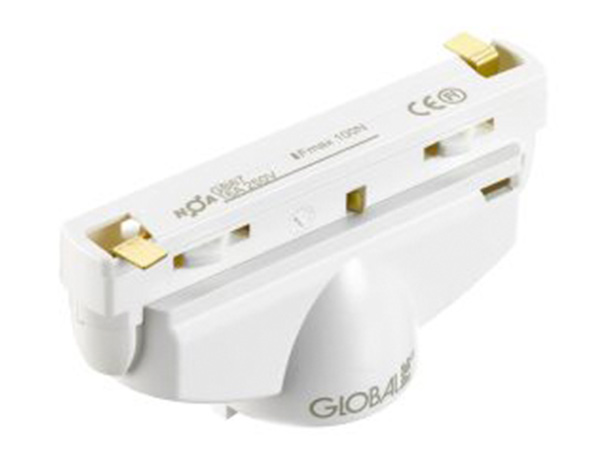 Nordic Global Base GB 67-3 1f railadaptor wit schroef eenvoudige montage met bijgeleverde CG 69 trekontlasting en 2 schroeven ook geschikt voor kabeluitvoer