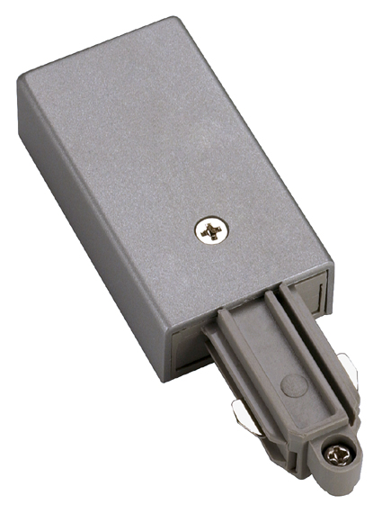 SLV 143032 1 fase opbouw spanningsrail voedingsstekker aarde links zilvergrijs