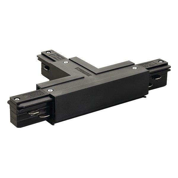 SLV 145630 Eutrac T-stuk 3f opbouw aarde binnen, links zwart met voedingsmogelijkheid