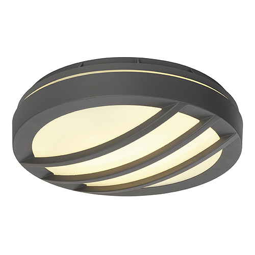SLV Dragan Grid rond PL-C 2x26W 2-pins wand- en plafond opbouwarmatuur IP44 zilvergrijs 232504 311040