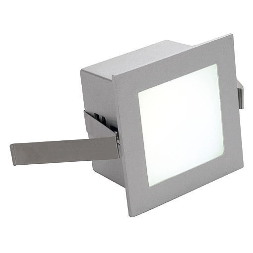SLV 111262 Frame Basic LED 1W 350mA 3000K warmwit wand inbouwarmatuur zonder LEDdriver snoer 0,45m met ministekker zilvergrijs