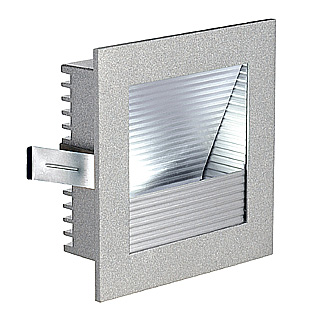 SLV 111292 Frame Curve LED 1W 350mA 3000K warmwit wand inbouwarmatuur zonder LEDdriver snoer 0,3m met ministekker zilvergrijs