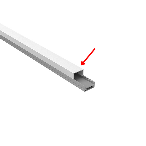 Alupro Click LED afscherming vierkant hoog PMMA mat /2m