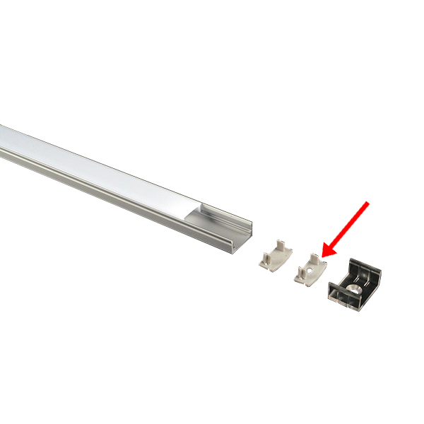 Alupro Curve LED eindkap met opening voor 8mm opbouw profiel wit