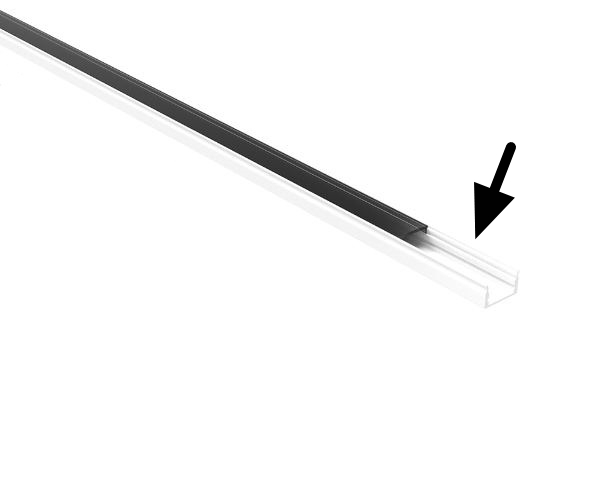 Alupro Curve LED profiel (exclusief afscherming) 8mm opbouw wit voor LED strips max. 12mm breed /2m