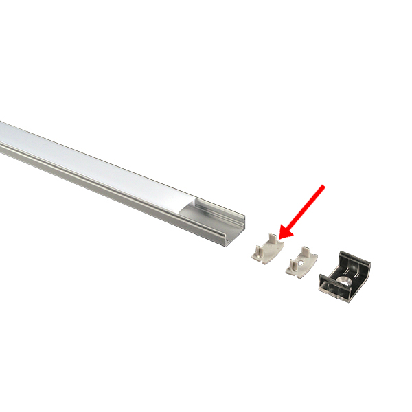 Alupro Curve LED eindkap dicht voor 8mm opbouw profiel wit