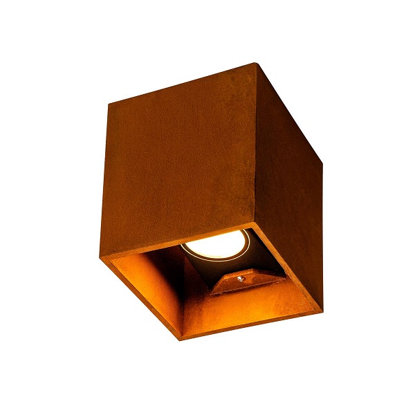 SLV 1004650 Rusty Up/Down vierkant LED wand opbouwarmatuur 14W 3000K+4000K kleur 830+840 instelbaar bij installatie met schakelaar roest