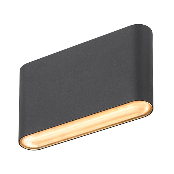 SLV 1007142 Oval 14 LED wand opbouwarmatuur 6W 2700K+3000K kleur 827+830 instelbaar bij installatie niet dimbaar zwart IP65