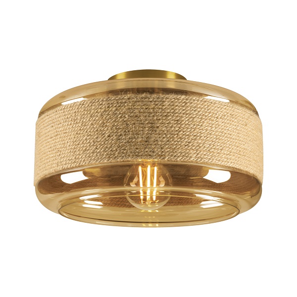 SLV 1007591 Pantilo Rope 27 wand- en plafond opbouwarmatuur 15W E27 amber/goud