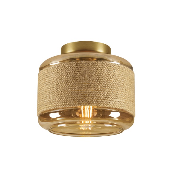 SLV 1007592 Pantilo Rope 19 wand- en plafond opbouwarmatuur 15W E27 amber/goud