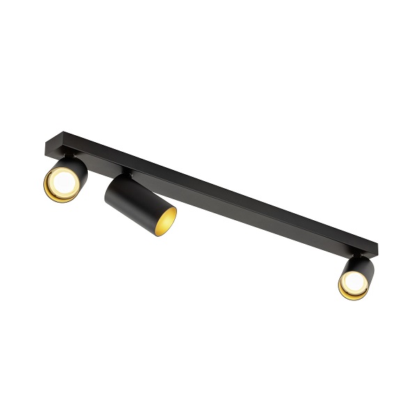 SLV 1007735 Kami triple LED plafond opbouwarmatuur 10W GU10 zwart/goud