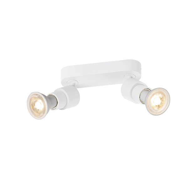 SLV 1008240 Puri 2.0 Basic CW Double LED wand- en plafondopbouwarmatuur 2xGU10 51mm 6W wit