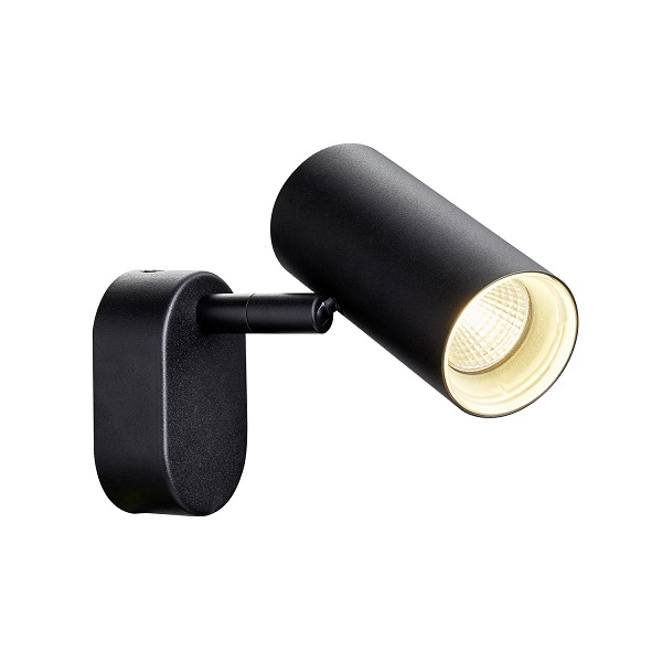 SLV 1008706 Noblo CW Single DTW LED wand- en plafondopbouwarmatuur 8W 930-920 Dim to warm 3000K-2000K zwart 36° dimbaar