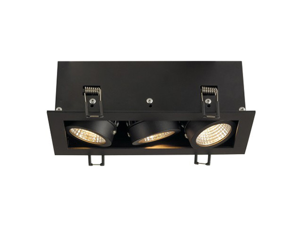 SLV 115720 Kadux Triple 22W LED 3000K plafond inbouwarmatuur zwart mat