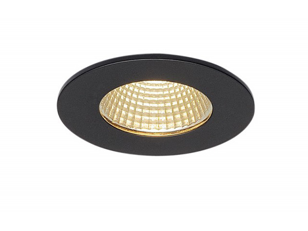SLV 114420 Patta-F Round LED 3000K plafond inbouwarmatuur zwart mat