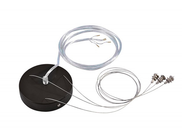 SLV 135250 ophangset met plafondkap, staaldraden en 5-polig kabel 1,5m zwart