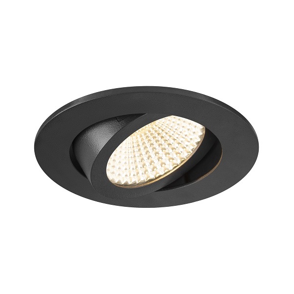 SLV 1007426 New Tria 68 DL LED inbouwspot rond kantelbaar 11W 930-918 3000K-1800K 60° dimbaar zwart