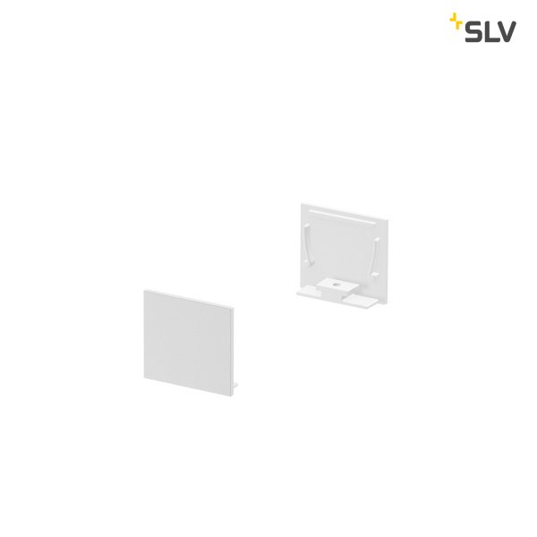 SLV 1000566 Grazia 20 eindkapjes opbouwprofiel standaard afscherming vlak wit /2