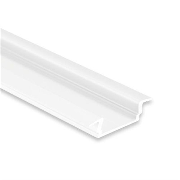 Galaxy 8106088 PL8 LED profiel 2m wit RAL9010 vlak inbouw met vleugel voor LED strips max. 12mm