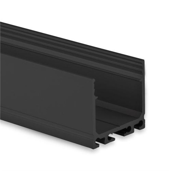 Galaxy 8301019 PN6n LED opbouwprofiel 2m zwart RAL9005 hoog voor LED strips max. 20mm