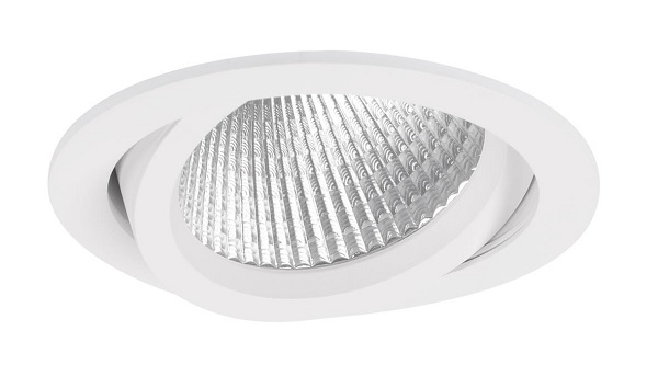 Flox LED inbouwdownlighter Tridonic Gold+ draai- en kantelbaar 40W 2800lm 2400K 38° wit
Compleet met geïntegreerde LEDdriver speciaal uitgerust met een Tridonic Gold+ brood module