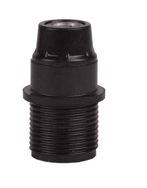 Lamphouder E14 M10x1 bakeliet met flens en buitendraad zwart