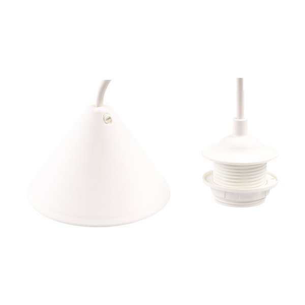 Arditi 043301 pendelsnoer 0,8m E27 + kap + ring met flens buitendraad wit
