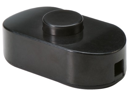 Relco D/661/N snoerschakelaar bakeliet 1 polig zwart