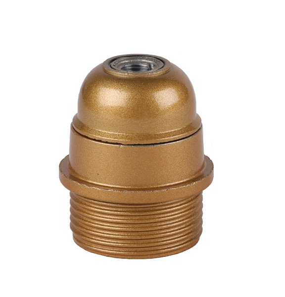 Arditi 043588 lamphouder E27 M10x1 TPL thermoplast gelakt (bakeliet uitstraling) flens halfhoog met buitendraad goud