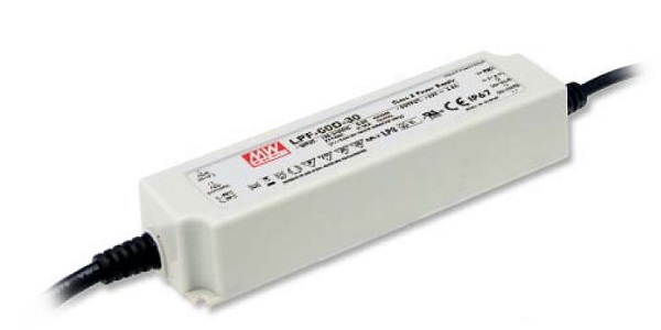 Mean Well LPF-40D-36 LED voeding 36V DC 40W IP67 met gestripte draden voor in- en uitgang dimbaar 1-10V