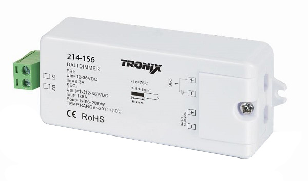 Tronix 214-156 dimmer Dali 12V 96W 24V 192W zonder LED voeding