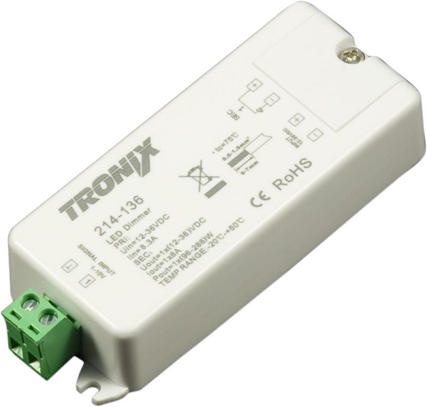 Tronix 214-136 dimmer 1-10V 12V 96W 24V 192W zonder LED voeding