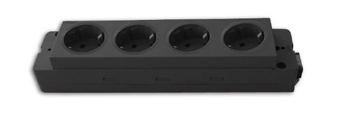 EVOline Express 910 stekkerblok 4 voudig met randaarde wandcontactdozen schuin onder 60° geplaatst