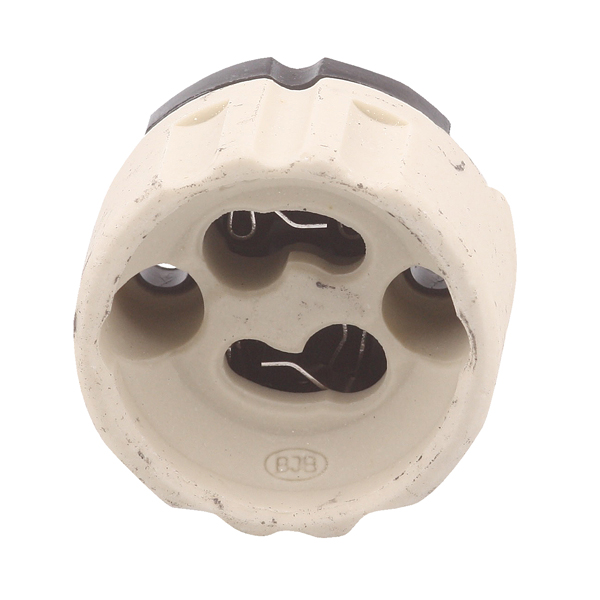 BJB lamphouder GU10 230V zonder draden met insteekcontacten zijkant