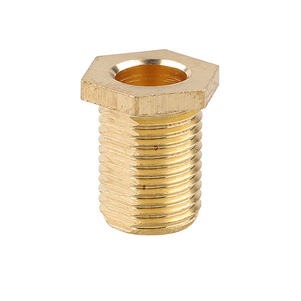FL trompetnippel messing M10x1 buitendraad totale lengte 20mm, lengte schroefdraad 18mm zeskantkop SW12 (sleutelwijdte 12) met afgeplatte zijkanten
