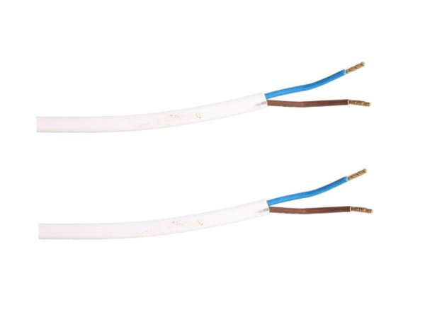 Aansluitsnoer 2x0,75mm2 2,0m met 2 x adereindhuls wit