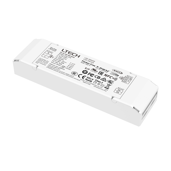 LTECH SE-30-200-800-W2D LEDdriver 200-800mA 30W voor TW 2 kanalen Dali DT6 en Dali DT8 dimbaar NFC