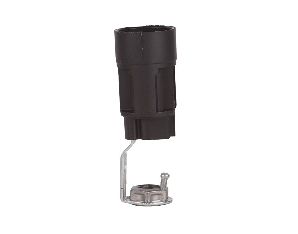Arditi kaarslamphouder E14 vast van 100mm, moer M10x1, schroefaansluiting zwart, buitenmaat = Ø23,5mm thermoplast