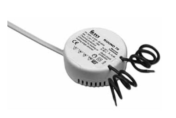 TCI 119640 Round 60 elektronische halogeen transformator 12V 20-60W rond 53x19mm