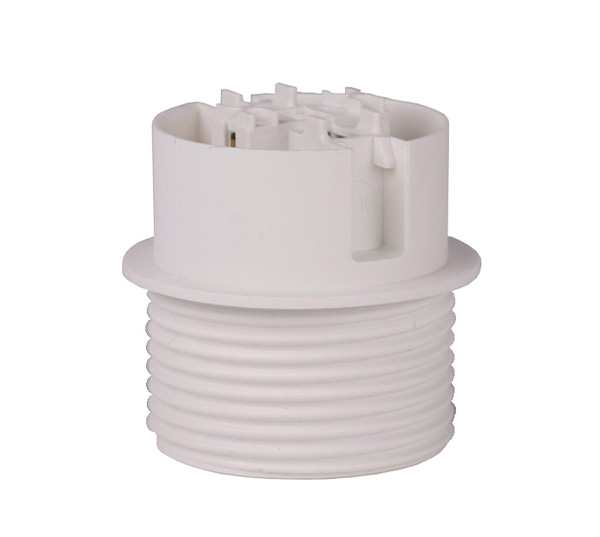 Arditi 024083 eendelige lamphouder E27 T210°C snelmontage buitendraad flens half hoog wit