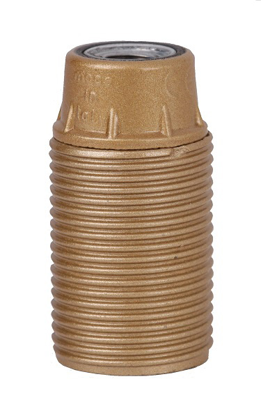 Lamphouder E14 M10x1 bakeliet met buitendraad goud