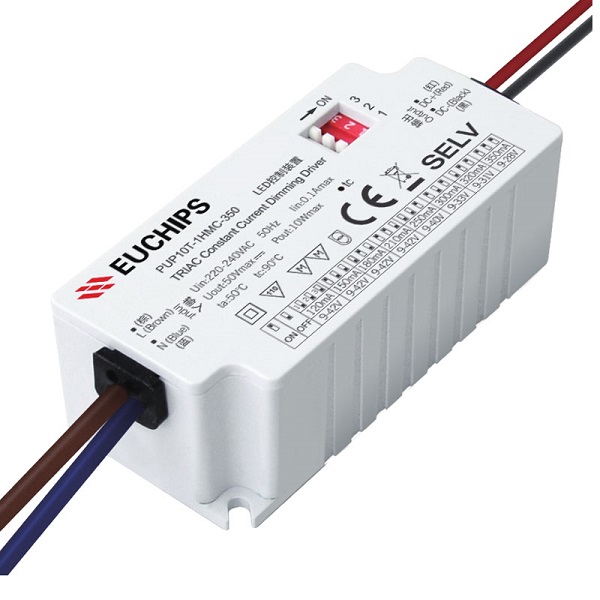EUCHIPS PUP10T-1HMC-350 LEDdriver 120 t/m 350mA dimbaar opbouw met trekontlasting