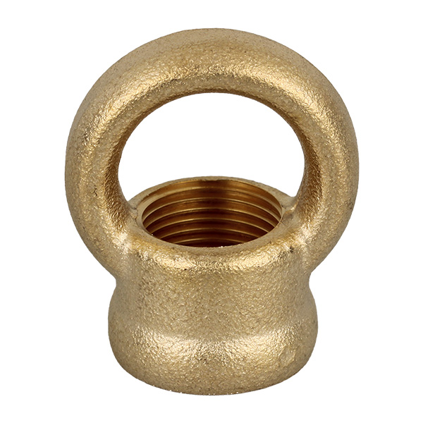 Ringnippel 25mm M13x1 doorlopend gat messing ruw