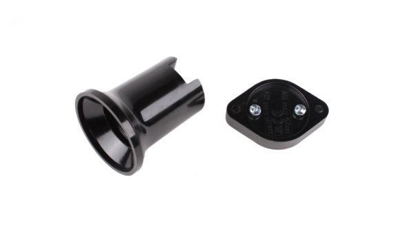 Kaiser prikfitting E27 met 2 schroeven en flens max. 40W voor prikkabel 5x13mm